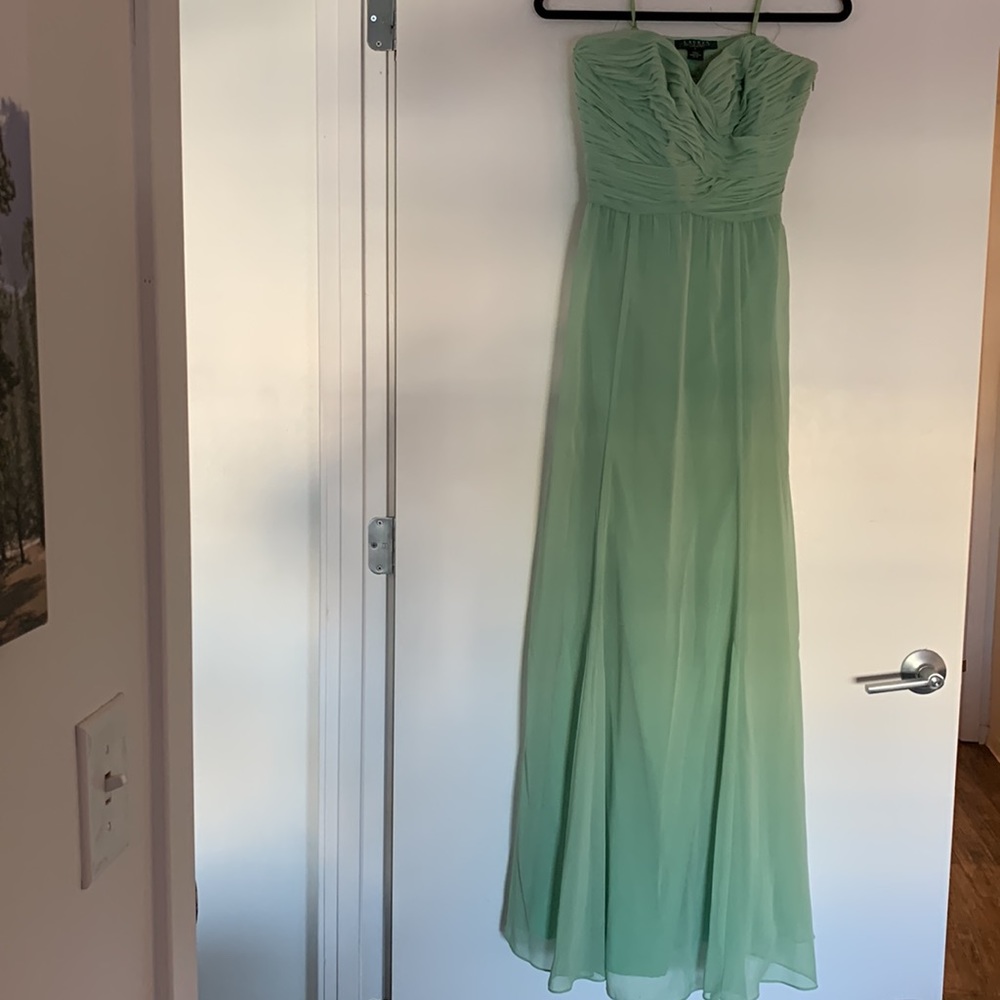 Light green Ralph Lauren chiffon prom/bridesmaid dress size 6
